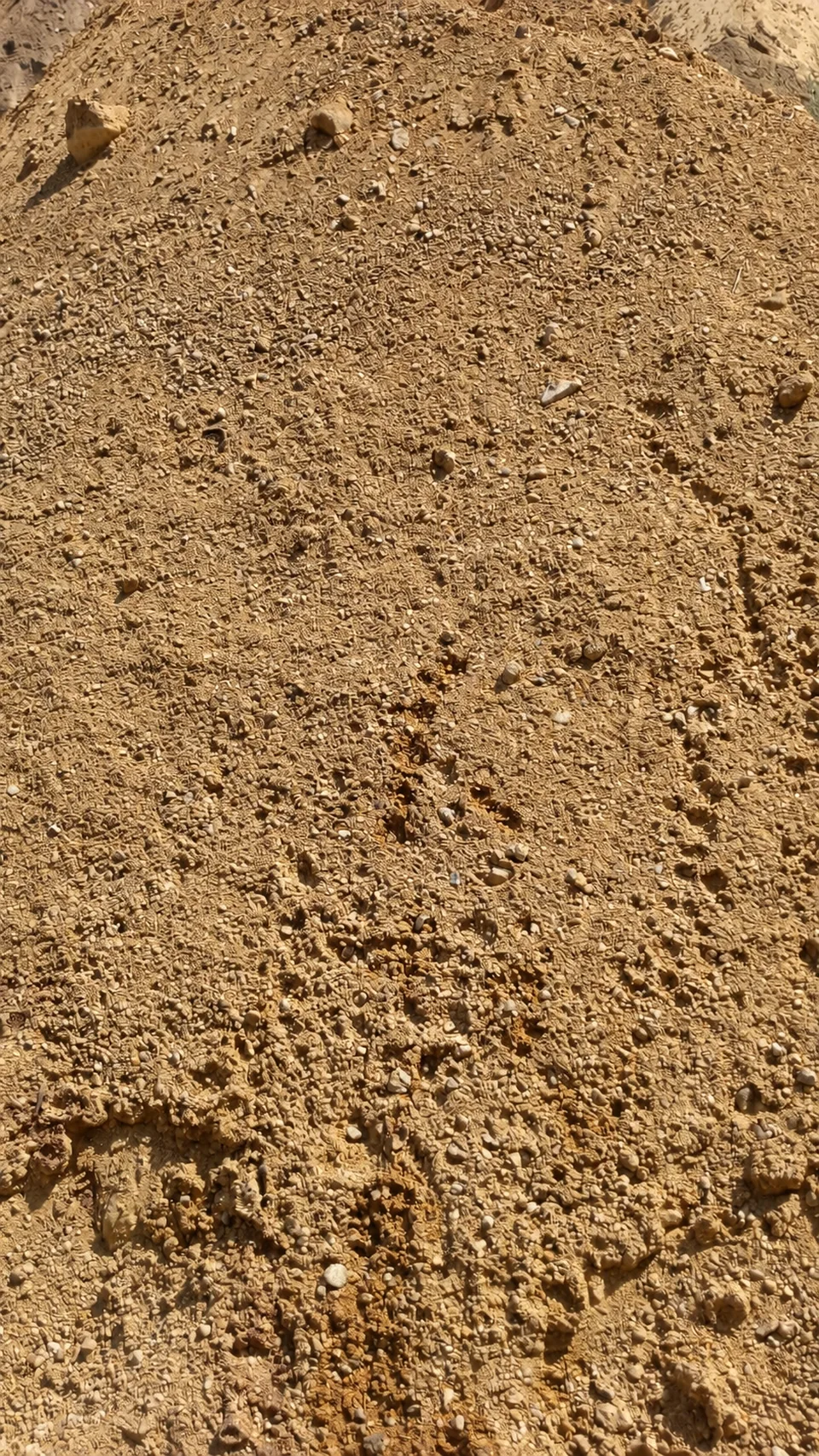 Tan bajri containing fine particles and small stones