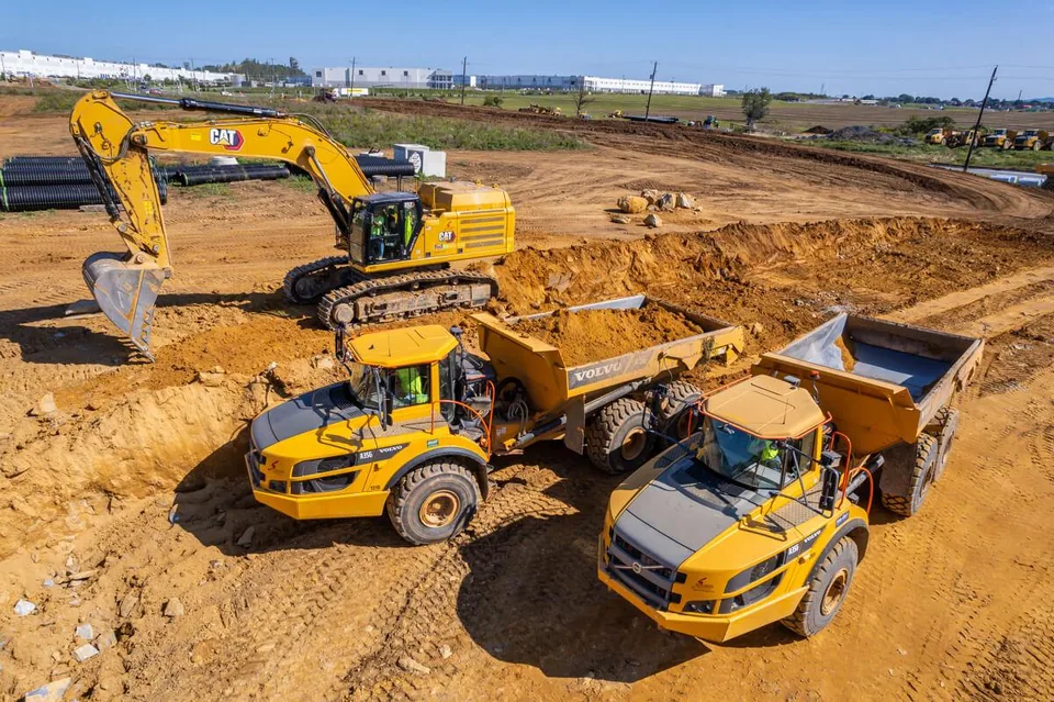 Illustrative site earth filling and leveling